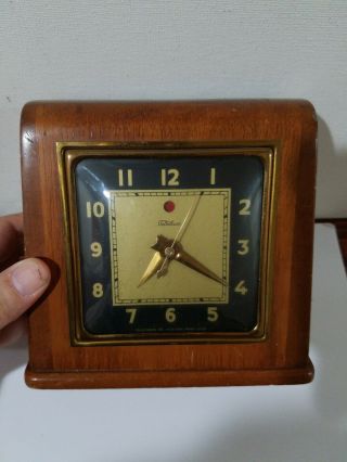 Vintage,  Rare 1948 Telechron Electric Clock Mod.  3h151 In Wooden Case.