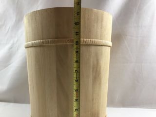 Vintage Light Colored Wood Sm.  Bathroom Trash Can Waste Basket 4