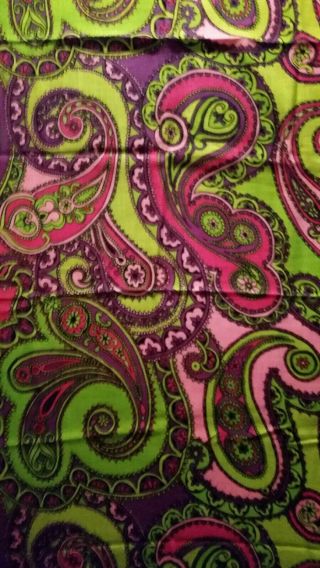 Vintage Psychedelic Fabric Material Retro Mid - Century Modern Atomic Vivid Colors