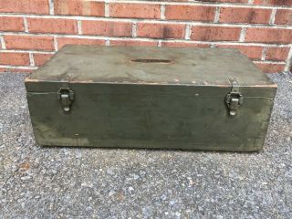 Vintage Antique Military Signal Corps US Army Chest CH - 70 Box Only Wood Crate 4