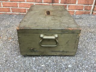 Vintage Antique Military Signal Corps US Army Chest CH - 70 Box Only Wood Crate 5