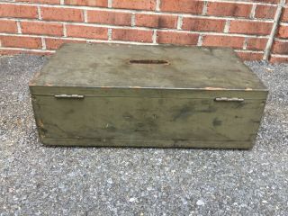 Vintage Antique Military Signal Corps US Army Chest CH - 70 Box Only Wood Crate 6