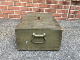 Vintage Antique Military Signal Corps US Army Chest CH - 70 Box Only Wood Crate 7