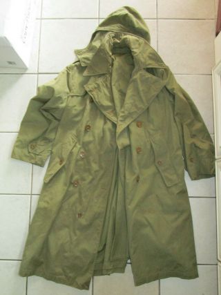 Wwii British Made Us Army Officers Field Overcoat,  Od7 Size 38s,  Hood