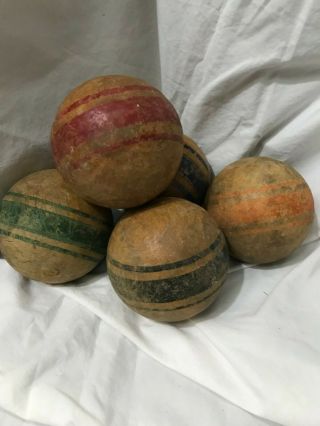 Vintage Wooden Croquet Balls