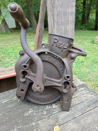 Antique R&h Corn Sheller - Cast Iron,  Hand Crank - Root & Heath - Circa 1910