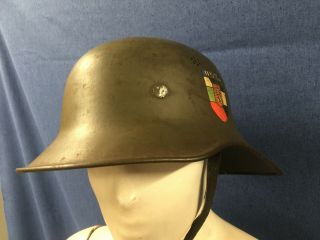 German Wehrmacht Luftschutz Gladiator Helmet Wwii With Bulgarian Decal
