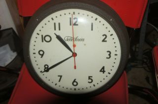 Rare Telechron Vintage 15 Inch Wall Clock,  Perfect 1940 Vintage