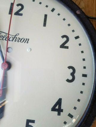 Rare Telechron Vintage 15 Inch Wall Clock,  Perfect 1940 Vintage 2
