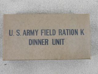 Rare Vintage Ww 2 U.  S.  Army Field Ration,  Type K Dinner Unit