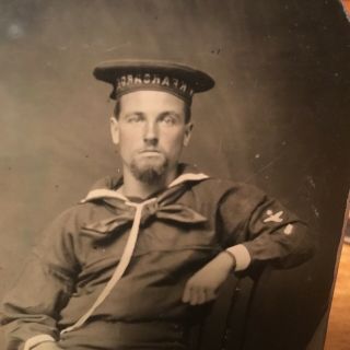 Sixth Plate Tintype Of U.  S.  Sailor Who Served On The Uss Kearsarge