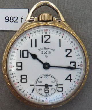 Vintage Elgin B.  W.  Raymond Railroad Pocket Watch,  21 Jewels,  Grade 571