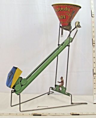 WOLVERINE SANDY ANDY NO.  101 LARGE INCLINE TIN SAND TOY 1925 3