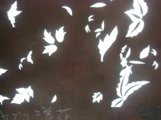 Antique Japanese Katagami Kimono Stencil Paper Antique Leaf Meiji Era 4Y137 2