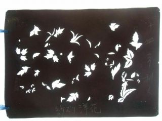 Antique Japanese Katagami Kimono Stencil Paper Antique Leaf Meiji Era 4Y137 5