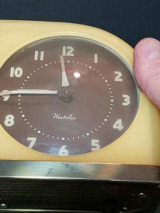 Vintage WESTCLOX Moonbeam Bakelite Electric Alarm Clock Model S5 - J 3
