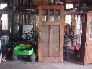 Antique Oak Beveled Glass Entrance Door 83 " By 36 " By 1 3/4 "