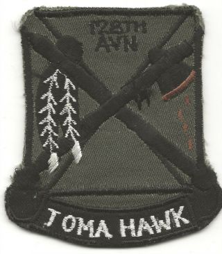 Vietnamese Made 128th Aviation Company Subdued Style Tomahawk Pocket Patch