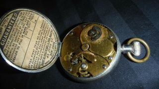 ✔R.  H.  INGERSOLL & BRO.  ✔ Back SET & WIND ✔YANKEE Pocket Watch ✔w/Box & Guarantee 8