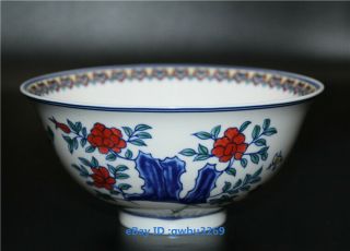 Chinese Blue And White Porcelain Hand - Painted Chicken Bowl W Qianlong Mark
