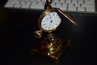 Stunning Antique/vintage Waltham Gold Pocket Watch W/display Stand