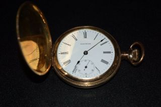 Stunning Antique/Vintage Waltham Gold Pocket Watch w/Display Stand 7