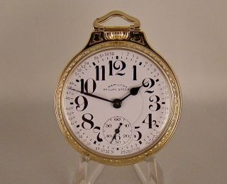 52 Years Old Hamilton 992b 21j 10kgold Filled Open Face 16srailroad Pocket Watch