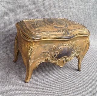 Antique french jewelry box made of regule early 1900 ' s Louis XV style 2