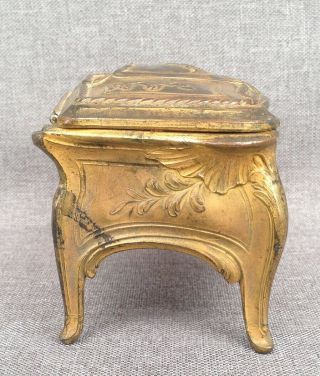Antique french jewelry box made of regule early 1900 ' s Louis XV style 4