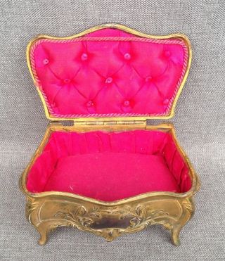 Antique french jewelry box made of regule early 1900 ' s Louis XV style 6