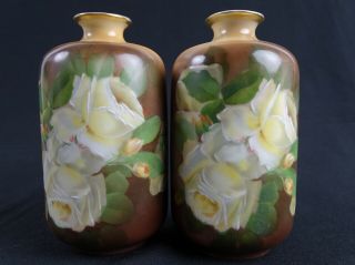 Vintage Matched Japanese Flower Vase Signed Tilbourth? Japan