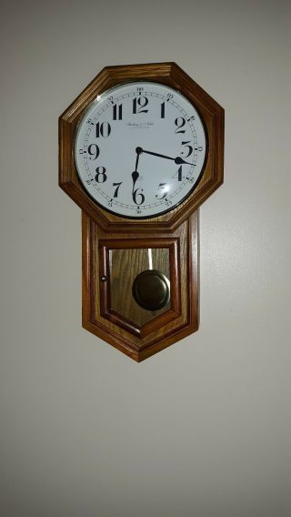 Sterling & Noble Company Chime Wooden Glass Clock