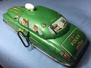 Vintage Litho Dick Tracy Squad Car No 1 Wind Up Friction Tin 5