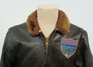 Vietnam U.  S.  N.  Leather G - 1 Flight Jacket With Asian - Made Squadron Patch