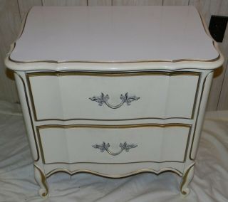 Vtg 1970s Sears Bonnet Dixie Vintage Painted French Provincial Nightstand