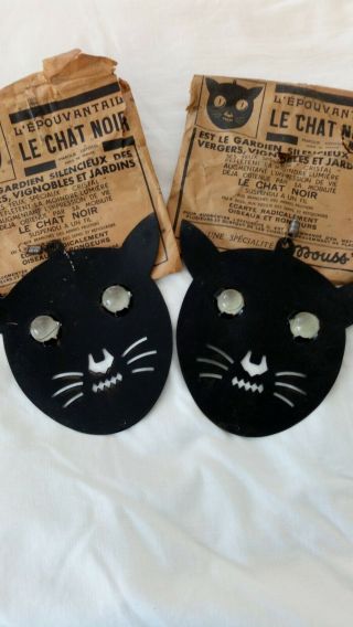 Antique Le Chat Noir Bird Scarers.  Vintage With Sleeves Rare
