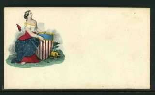 Civil War Patriotic Multicolor Lady Liberty Staff Shield 9e1 31
