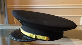 Black Military Police Hat E Pluribus Unum Vintage Large 7 3/8 sergeant major 3