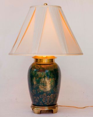 FREDERICK COOPER HAND PAINTED CERAMIC BRASS TABLE LAMP 2
