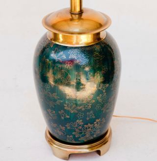 FREDERICK COOPER HAND PAINTED CERAMIC BRASS TABLE LAMP 5