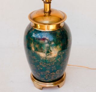FREDERICK COOPER HAND PAINTED CERAMIC BRASS TABLE LAMP 6