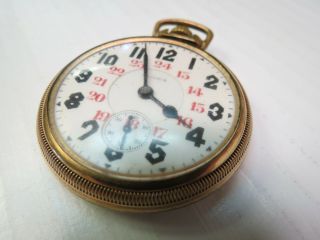 Vintage Illinois 21 Jewel Pocket Watch 12 - 24 Hour Dial