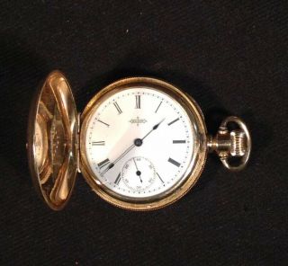 Antique Ladies Elgin Pocket Watch Fancy Engraved Gold Filled Dueber Case