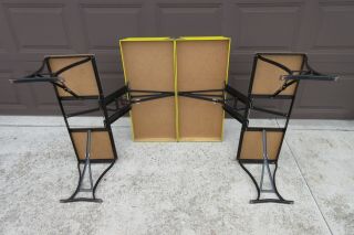 Vintage Handy Folding Picnic Table and Chair Set Metal,  Milwaukee Stamping Co 3