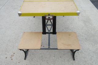 Vintage Handy Folding Picnic Table and Chair Set Metal,  Milwaukee Stamping Co 7