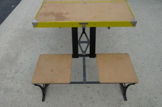 Vintage Handy Folding Picnic Table and Chair Set Metal,  Milwaukee Stamping Co 8