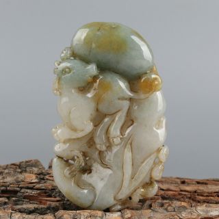 Chinese Exquisite Hand - Carved Animal Carving Jadeite Jade Pendant