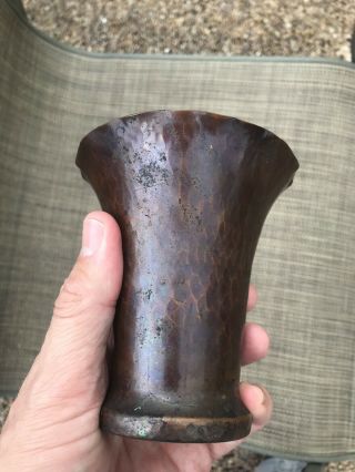 Avon Antique Hand Hammered Arts And Crafts Copper Vase Roycroft Stickley Era 2