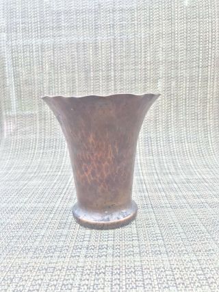 Avon Antique Hand Hammered Arts And Crafts Copper Vase Roycroft Stickley Era 5