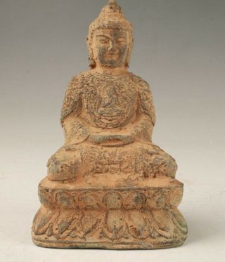 Chinese Old Bronze Bodhisattva Buddha Statue Spiritual Mascot Gift Decoration